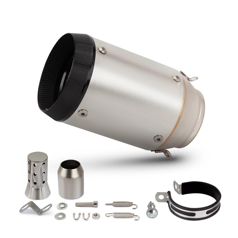 LDUTIU 51mm 60MM Universal Motorrad Auspuff Schwanz Schalldämpfer Rohr Moto Für CBR300R Für MT09 Für Zx6r Für S1000RR Auspuffrohr(A 51MM) von LDUTIU