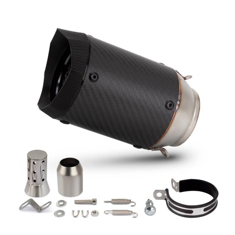 LDUTIU 51mm 60MM Universal Motorrad Auspuff Schwanz Schalldämpfer Rohr Moto Für CBR300R Für MT09 Für Zx6r Für S1000RR Auspuffrohr(H 51MM) von LDUTIU
