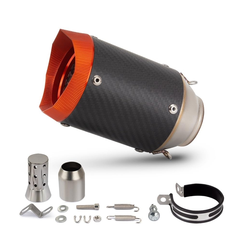 LDUTIU 51mm 60MM Universal Motorrad Auspuff Schwanz Schalldämpfer Rohr Moto Für CBR300R Für MT09 Für Zx6r Für S1000RR Auspuffrohr(J 51MM) von LDUTIU