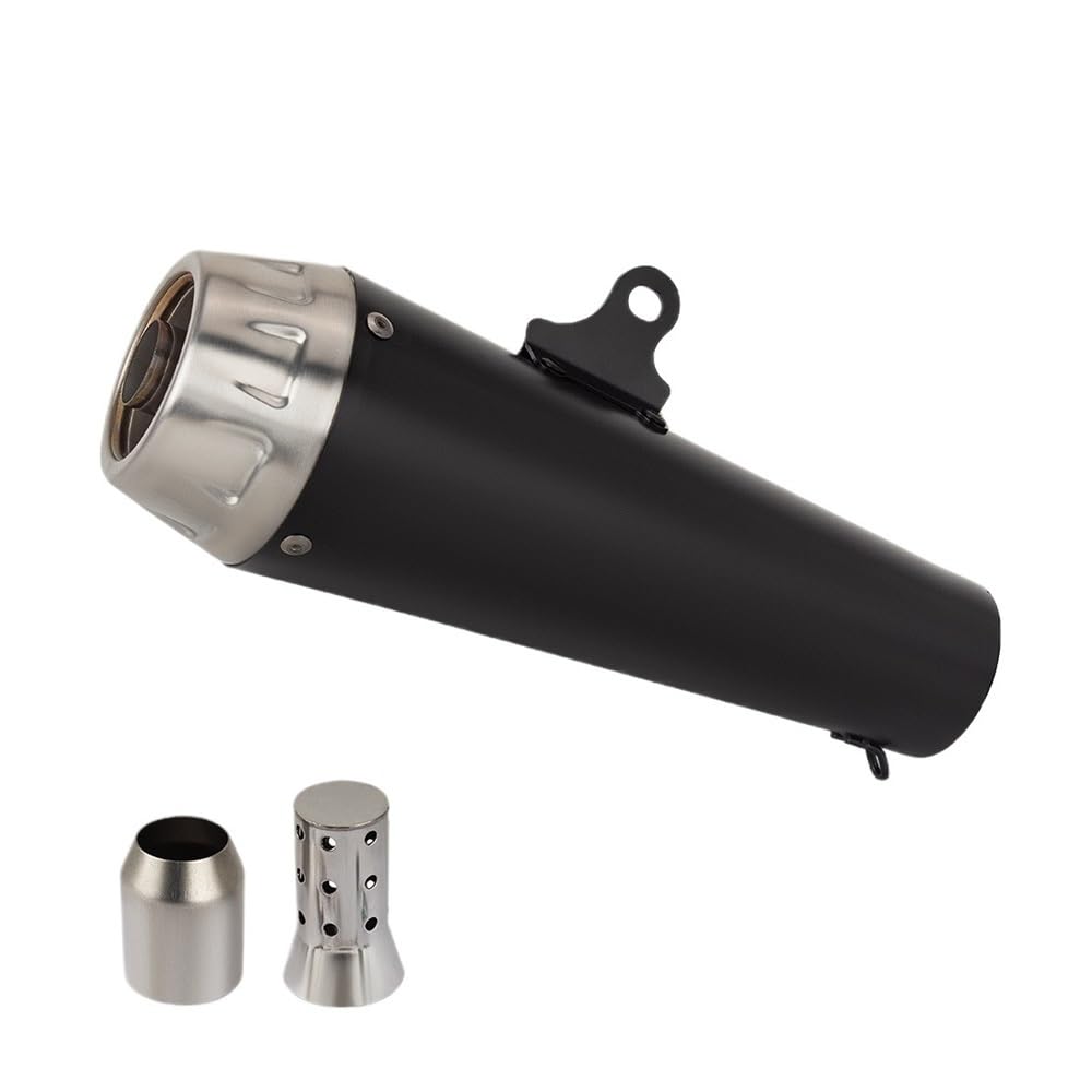 LDUTIU 51mm 60mm Universal Motorrad Auspuff Endrohr Für Z750 Für Z900 Für R15 Für R6 Für Cbr600rr Für NC750X 450SR Auspuffrohr(Black 51MM) von LDUTIU