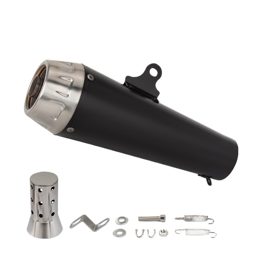 LDUTIU 51mm 60mm Universal Motorrad Auspuff Endrohr Für Z750 Für Z900 Für R15 Für R6 Für Cbr600rr Für NC750X 450SR Auspuffrohr(Black 60MM) von LDUTIU