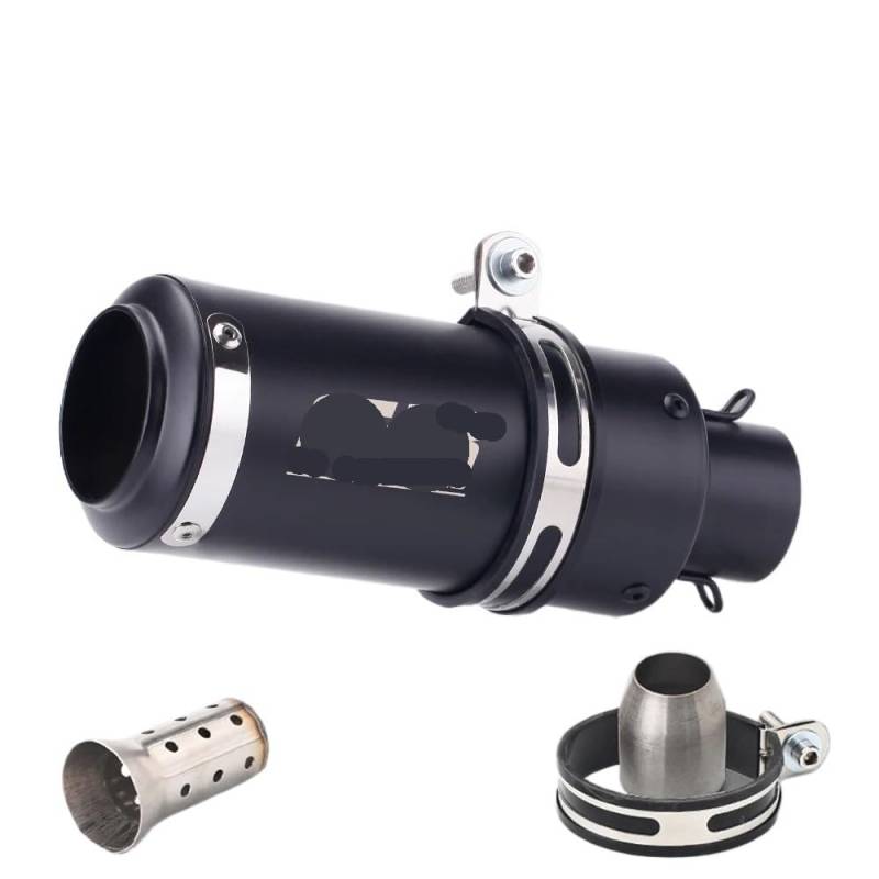 LDUTIU 51mm 60mm Universal Motorrad Auspuff Schalldämpfer Für Z800 900 Für Z1000 Für Cbr600 Für S1000RR Für MT07 Für MT09 Auspuffrohr(Black A2 51MM) von LDUTIU