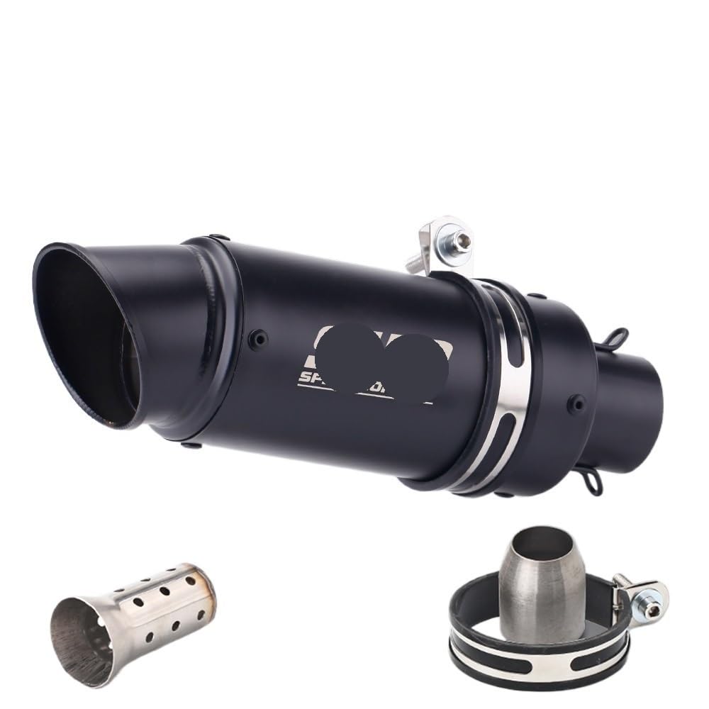 LDUTIU 51mm 60mm Universal Motorrad Auspuff Schalldämpfer Für Z800 900 Für Z1000 Für Cbr600 Für S1000RR Für MT07 Für MT09 Auspuffrohr(Black A4 51MM) von LDUTIU