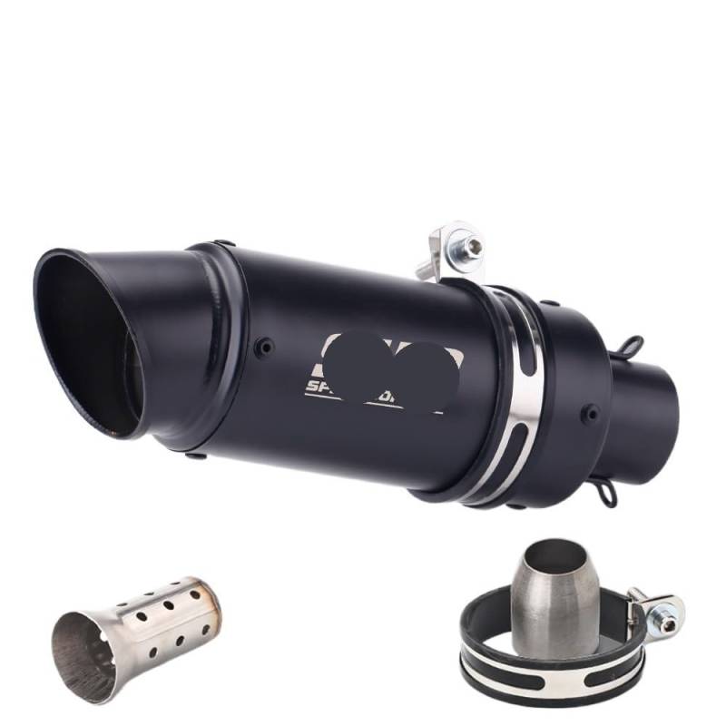 LDUTIU 51mm 60mm Universal Motorrad Auspuff Schalldämpfer Für Z800 900 Für Z1000 Für Cbr600 Für S1000RR Für MT07 Für MT09 Auspuffrohr(Black A4 51MM) von LDUTIU