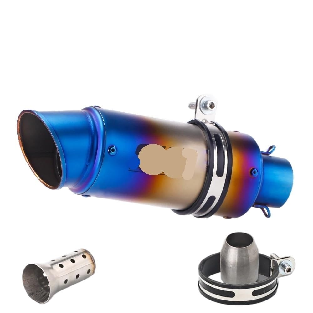 LDUTIU 51mm 60mm Universal Motorrad Auspuff Schalldämpfer Für Z800 900 Für Z1000 Für Cbr600 Für S1000RR Für MT07 Für MT09 Auspuffrohr(Blue A15 51MM) von LDUTIU
