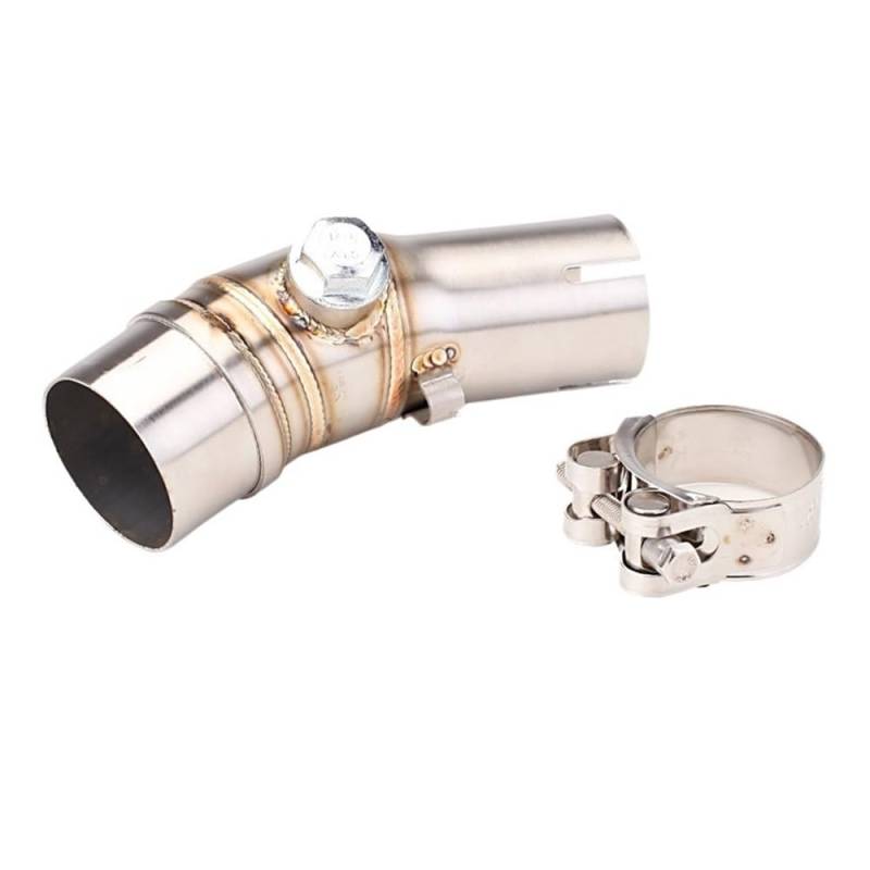 LDUTIU 51mm Motorrad Auspuffrohr Schalldämpfer Verbindungsrohr Vorne Link Rohr Moto Mid Rohr Zubehör Für ER6N Für ER-6N Auspuffrohr von LDUTIU
