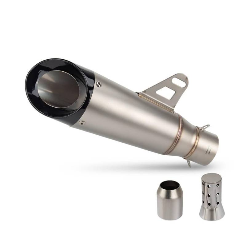LDUTIU 51mm Universal Motorrad Auspuff Endrohr Zwei Schicht Ändern Schalldämpfer Mit Schalldämpfer Für NINJA250 Für Z300 450SR Für NVX Auspuffrohr(Color A 51mm) von LDUTIU