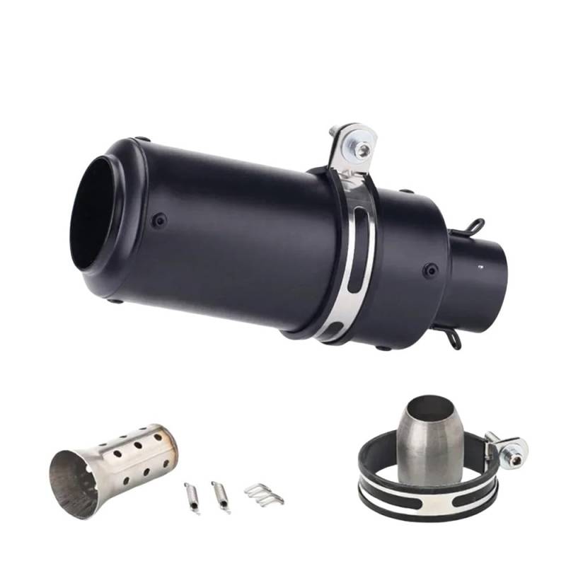 LDUTIU 51mm Universal Motorrad Auspuff Schalldämpfer Für Z400 Für Z650 Für Z900 Für R1 Für R3 Für R6 Für R25 Für MT07 Für MT09 Auspuffrohr(Black) von LDUTIU