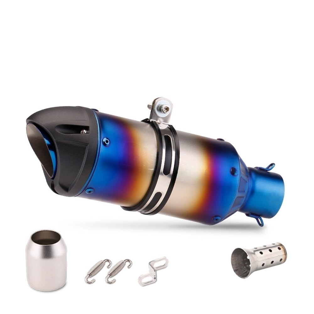LDUTIU 51mm Universal Motorrad Auspuffrohr Schalldämpfer Moto Motocross Für Z900 Für CB650 Für YZF Für R1 Für R6 Für MT07 Für MT09 Auspuffrohr(Color A) von LDUTIU
