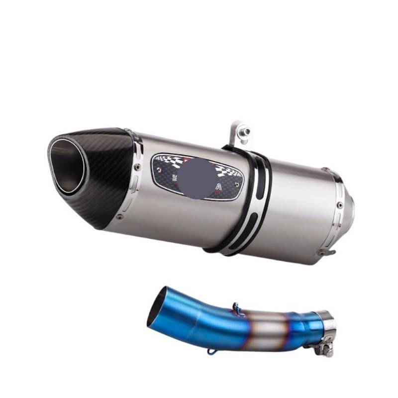LDUTIU Für CBR300R Für CB300R Für CB300F 2018-2024 Motorrad Auspuffrohr Ändern Mittleren Link Rohr Slip Auf Mit Schalldämpfer Auspuffrohr(Color D) von LDUTIU