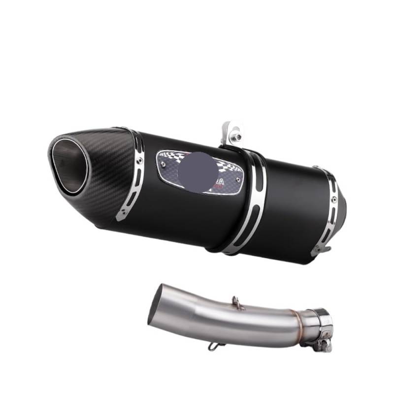 LDUTIU Für CBR300R Für CB300R Für CB300F 2018-2024 Motorrad Auspuffrohr Ändern Mittleren Link Rohr Slip Auf Mit Schalldämpfer Auspuffrohr(Color F) von LDUTIU