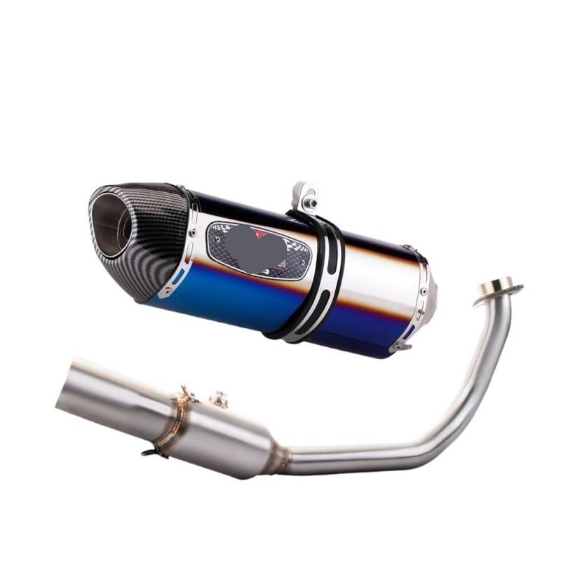 LDUTIU Für Forza 300 Für FORZA300 Vollen Satz Motorrad Auspuff Ändern Moto Front Link Rohr Mit Schalldämpfer Auspuffrohr(Color H) von LDUTIU