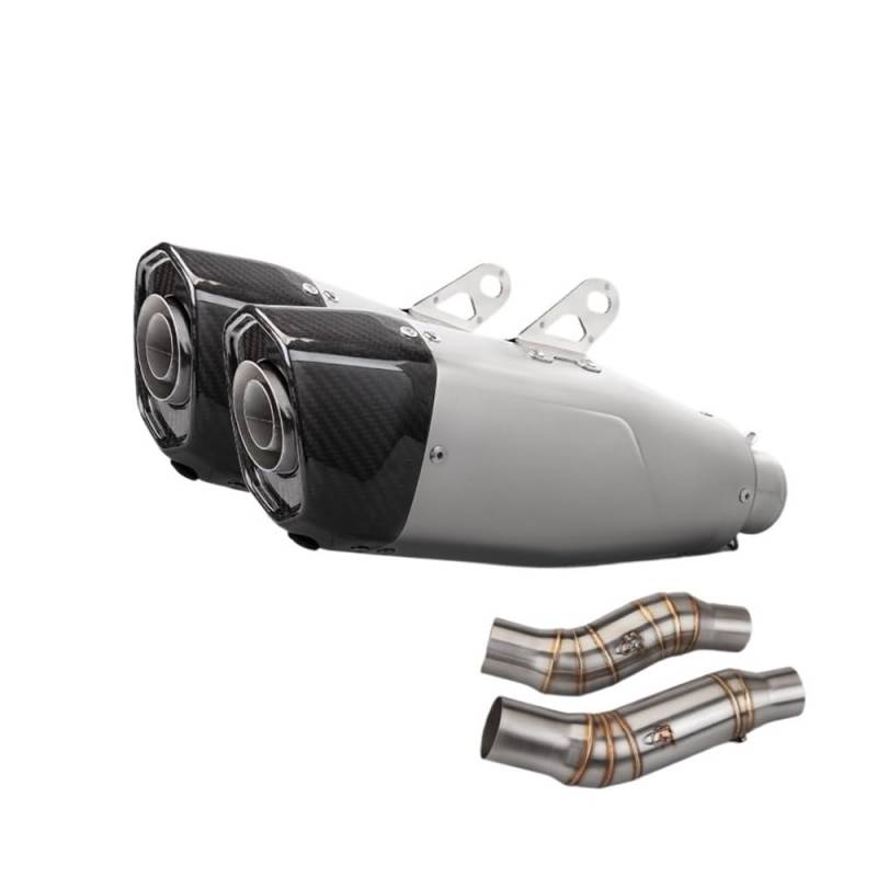 LDUTIU Für Z1000 2010-2024 Motorrad Modifizieren Auspuff Doppel Outlet Mittleren Rohr Verbinden Zwei Schalldämpfer Auspuffrohr(Color A) von LDUTIU