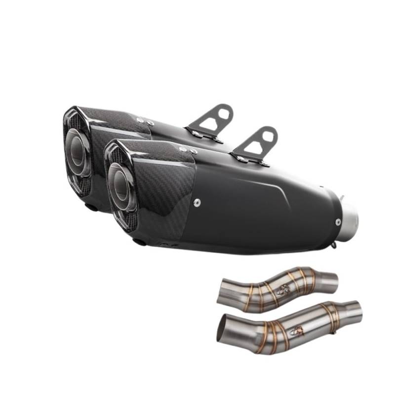 LDUTIU Für Z1000 2010-2024 Motorrad Modifizieren Auspuff Doppel Outlet Mittleren Rohr Verbinden Zwei Schalldämpfer Auspuffrohr(Color B) von LDUTIU