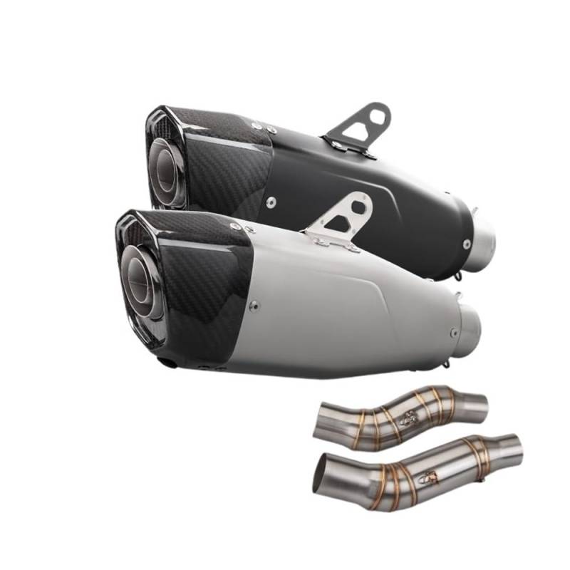 LDUTIU Für Z1000 2010-2024 Motorrad Modifizieren Auspuff Doppel Outlet Mittleren Rohr Verbinden Zwei Schalldämpfer Auspuffrohr(Color C) von LDUTIU