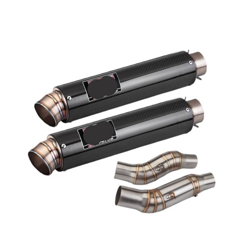 LDUTIU Für Z1000 2010-2024 Slip Auf Motorrad Auspuff Ändern Mittel Rohr Verbinden Doppel GP Schalldämpfer Auspuffrohr(Color A) von LDUTIU