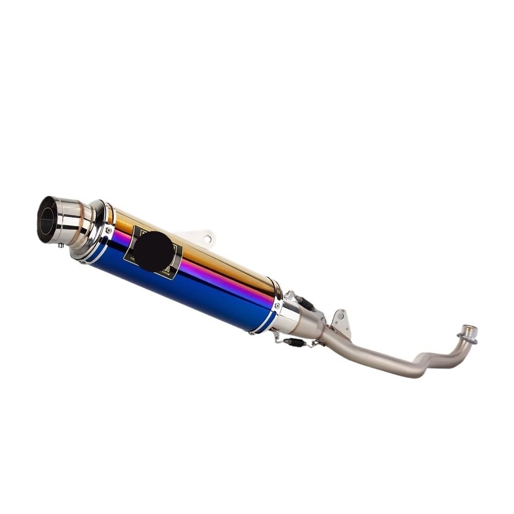 LDUTIU Motorrad Auspuff Geändert Seite Reihe Abschnitt Vorne Link Rohr Schalldämpfer Für Super Für Cub110 Für CUB125 2021-2024 Auspuffrohr(Blue 2021-2024) von LDUTIU