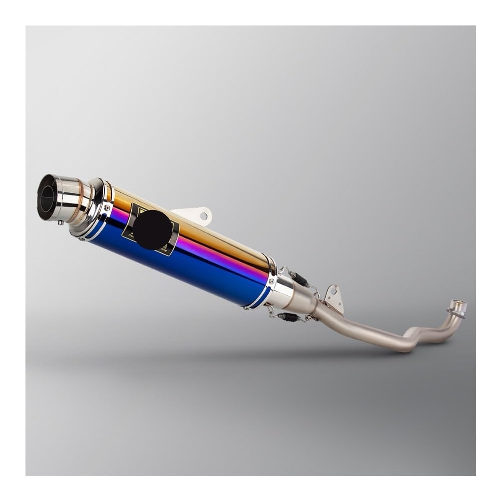 LDUTIU Motorrad Auspuff Geändert Seite Reihe Abschnitt Vorne Link Rohr Schalldämpfer Für Super Für Cub110 Für CUB125 2021-2024 Auspuffrohr(Blue 21-23) von LDUTIU