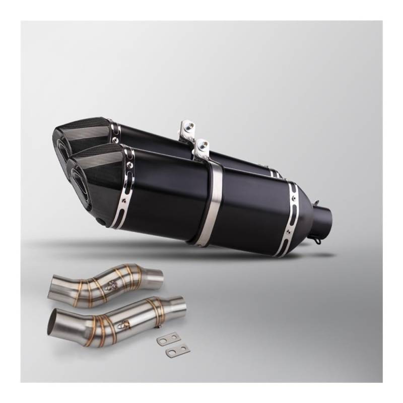 LDUTIU Motorrad Auspuff Modify Double Exit Middle Link Pipe Connect Two 470MM Schalldämpfer Mit Dichtung Für Z1000 2010-2024 Auspuffrohr(C Color) von LDUTIU