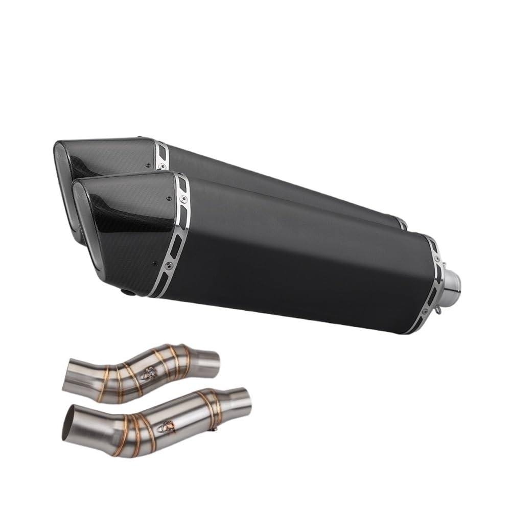 LDUTIU Motorrad-Auspuff-Set 57 Mm Lang, Doppelrohr-Schalldämpfer-Verbindungsrohr Für Ninja Für Z1000 Für Z1000sx Auspuffrohr(Color B) von LDUTIU