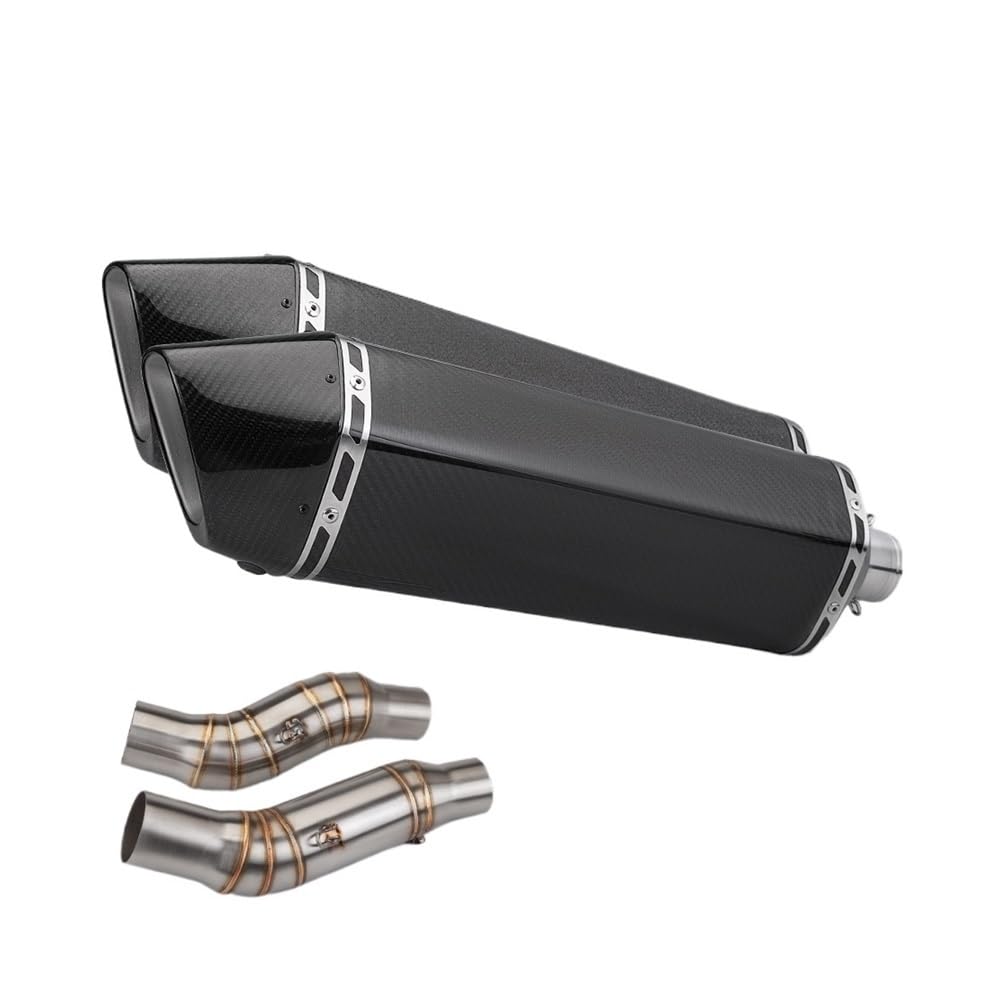 LDUTIU Motorrad-Auspuff-Set 57 Mm Lang, Doppelrohr-Schalldämpfer-Verbindungsrohr Für Ninja Für Z1000 Für Z1000sx Auspuffrohr(Color C) von LDUTIU