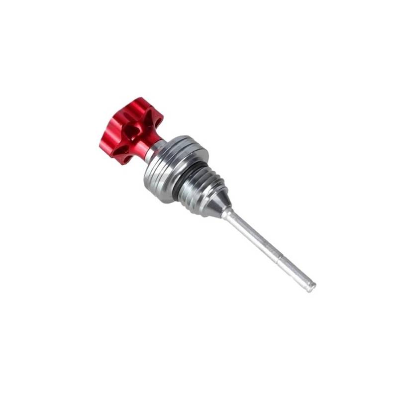 LDUTIU Motorrad Motor Ölmessstab Einfüllckel Kurbelgehäuse Ölstandsanzeige Roller ATV Quad Dirt Bike Go Kart Für GY6 Für 110cc Für 125cc(Red) von LDUTIU