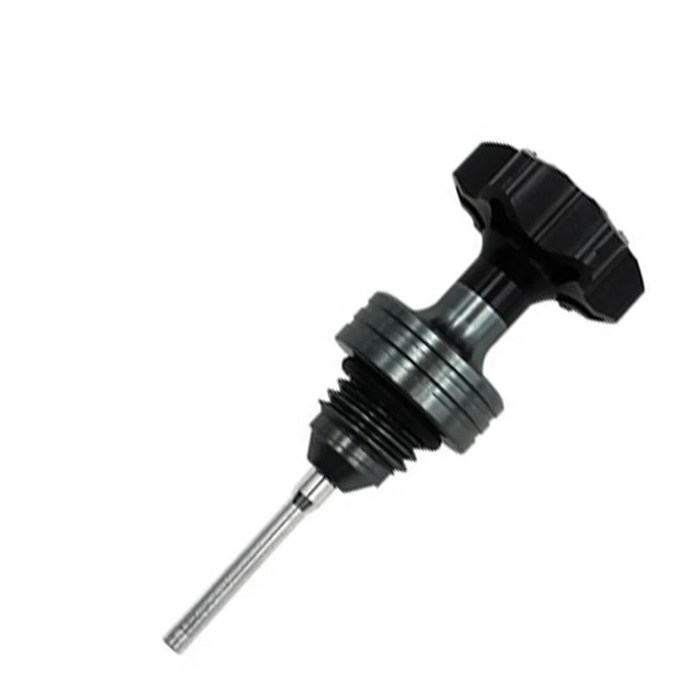 LDUTIU Motorrad-Motorölmessstab-Einfülldeckel, Motor-Kurbelgehäuse-Ölstandsanzeige(Black) von LDUTIU