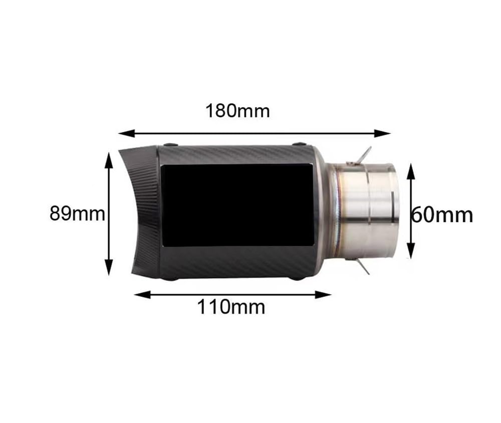 LDUTIU Motorrad Motorrad Auspuff Schalldämpfer Auspuffrohr Für CBR650R Für CBR1000R Für R1 Für R6 Für Z900RS Für GSXR1000 Für S1000RR Auspuffrohr(B 60.mm-B) von LDUTIU
