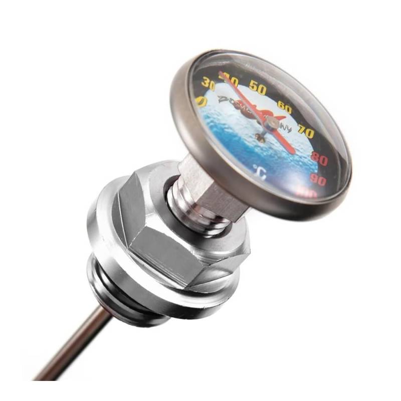 LDUTIU Motorrad Ölmessstab Aluminiumlegierung Ölstandsanzeige Ölmessstab Temperatur Mit Thermometer Für 125cc von LDUTIU
