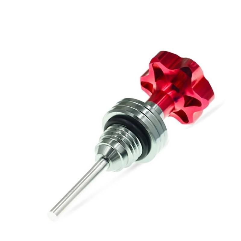LDUTIU Motorrad Ölmessstab Kappe Motor Motor Kurbelgehäuse Ölstandsanzeige Universal(Red) von LDUTIU