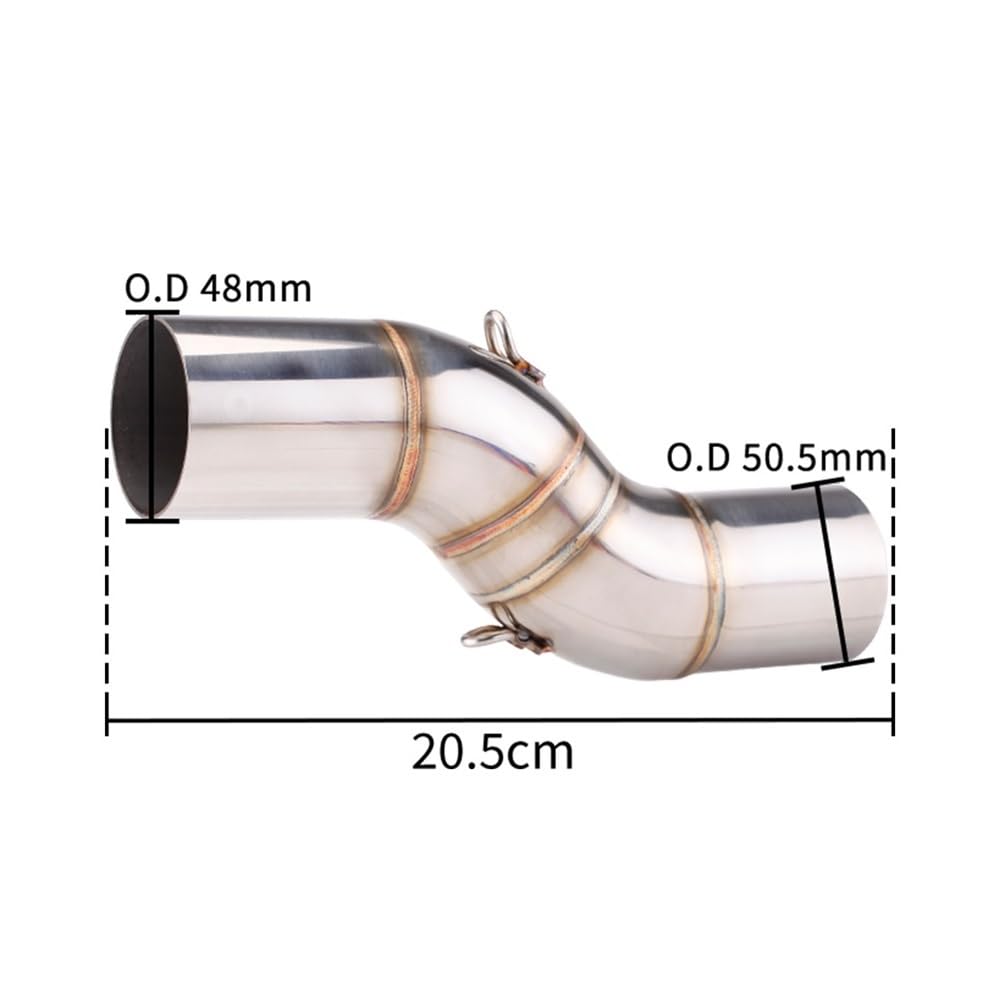 LDUTIU Motorradauspuff Geändert Mid Link Rohr Slip-on Auspuffrohr Schalldämpfer Link Rohr 51mm Für TRK 502X Auspuffrohr(Color C) von LDUTIU