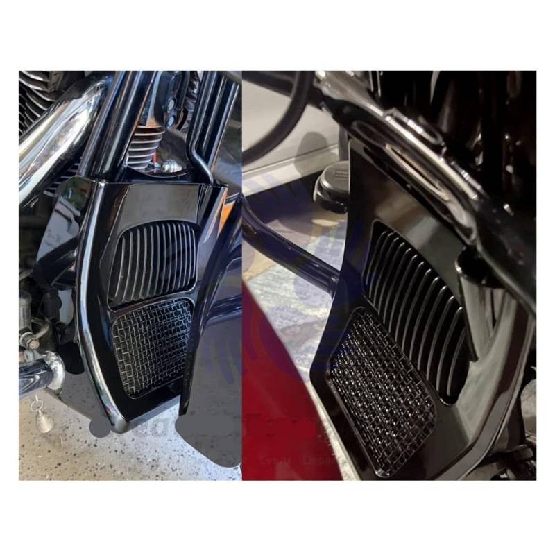 LDUTIU Motorräder Verkleidung Front Spoiler Kühler Abdeckung Set Ölkühler Für Street Glide Für Road King 2017-2024 von LDUTIU