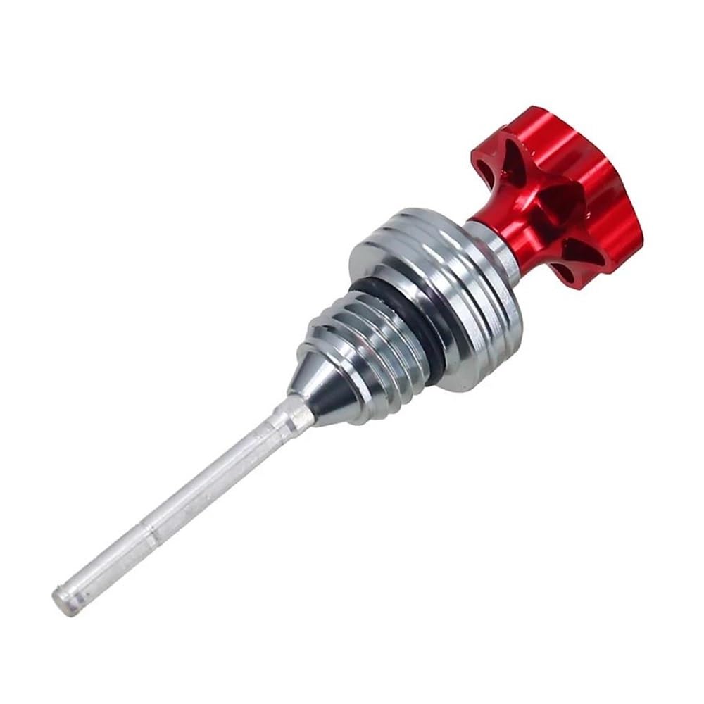 LDUTIU Roller Motorrad Motor Ölmessstab Einfüllckel Motor Kurbelgehäuse Ölstandsanzeige(Red) von LDUTIU