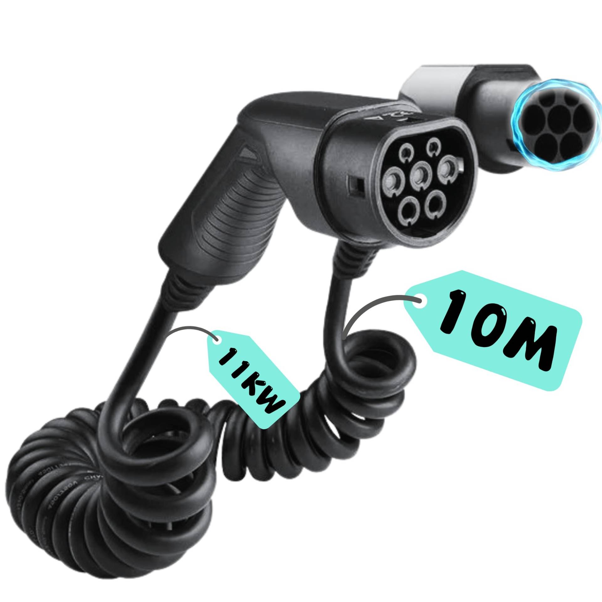 Loady Typ 2 ladekabel Spiral - 11 kW - 10m Kabel | Extra langes 10 Meter Kabel für Auto EV/PHEV - 11kw ladegerät typ 2-2 Jahre Garantie - typ 2 ladekabel 11kw Loady Typ 2 ladekabel Spiral - 11 kW - 10m Kabel | Extra langes 10 Meter Kabel für Auto EV/PHEV - 11kw ladegerät typ 2-2 Jahre Garantie - typ 2 ladekabel 11kw von LDY