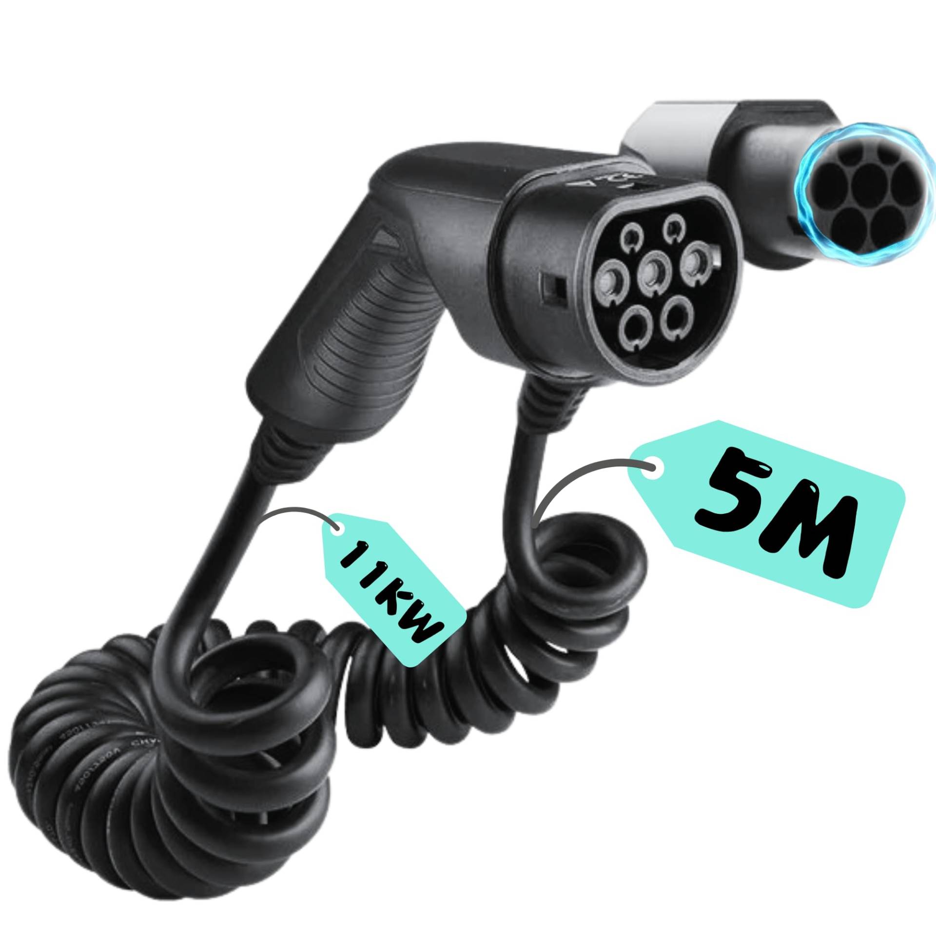 Loady Typ 2 Ladekabel Spiral - Ladekabel 11 kW Typ 2-5m Kabel | Extra langes 5 Meter Kabel für Auto EV/PHEV - 11kw ladegerät typ 2 - Spiral Ladekabel- typ 2 ladekabel 11kw (5M - 11KW) Loady Typ 2 Ladekabel Spiral - Ladekabel 11 kW Typ 2-5m Kabel | Extra langes 5 Meter Kabel für Auto EV/PHEV - 11kw ladegerät typ 2 - Spiral Ladekabel- typ 2 ladekabel 11kw (5M - 11KW) von LDY
