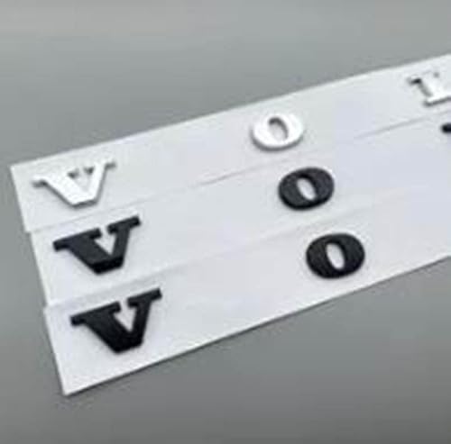 LEARNE Für Volvo Letters Rear Boot Trunk Emblem Badge Aufkleber Chrom Schwarz ABS Auto Logo XC90 XC60 XC40 XC70 XC80 S60 S80 S90 V40 V60,Chrome Silver von Boppon