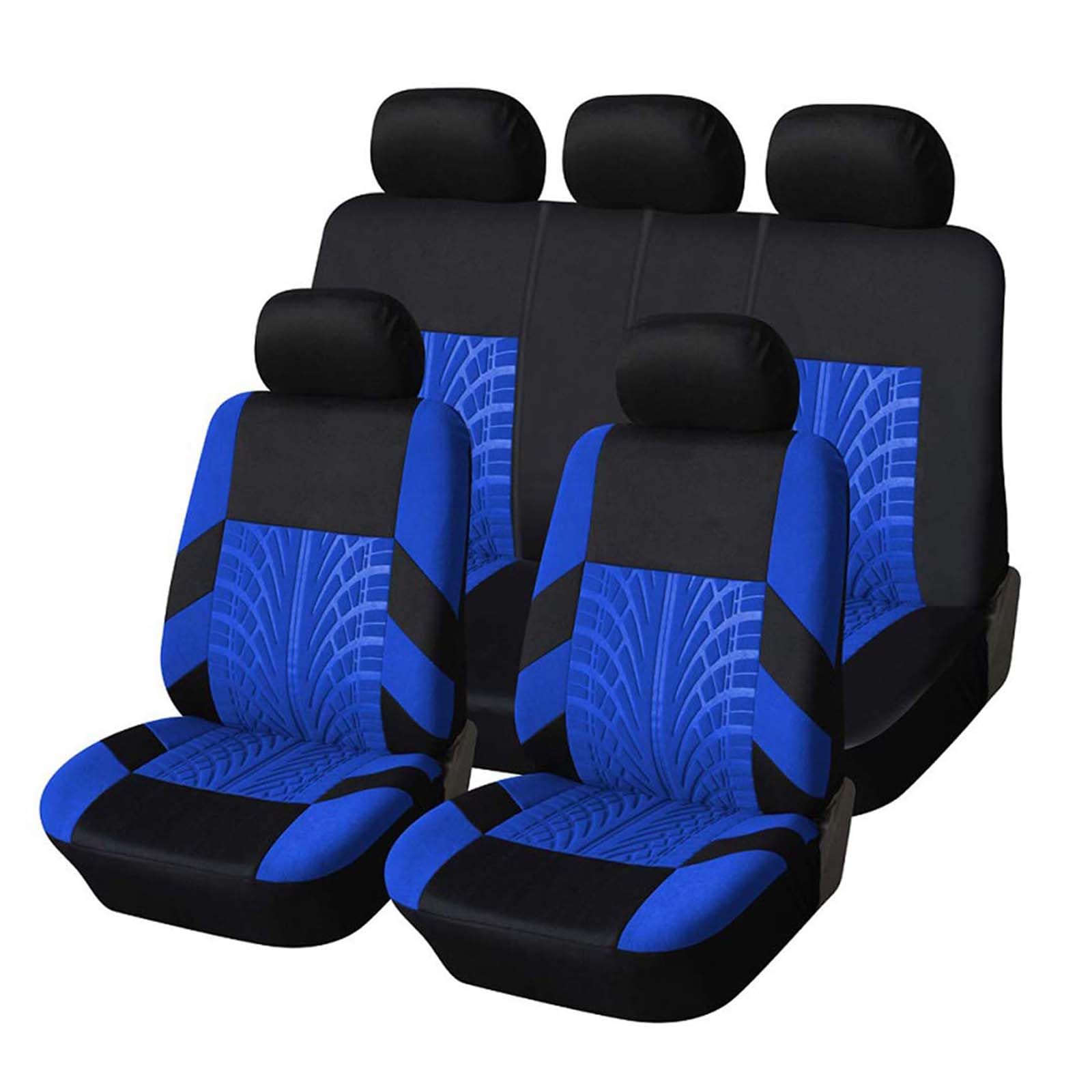 LECREA Autositzbezüge Sets für VW T Cross Active TSI DSG, 5 Sitzer Sitzbezüge Sitzschutz Atmungsaktiv, Allwetter rutschfest Vorne Hinten Sitzschoner, Auto Zubehör,E Blue von LECREA