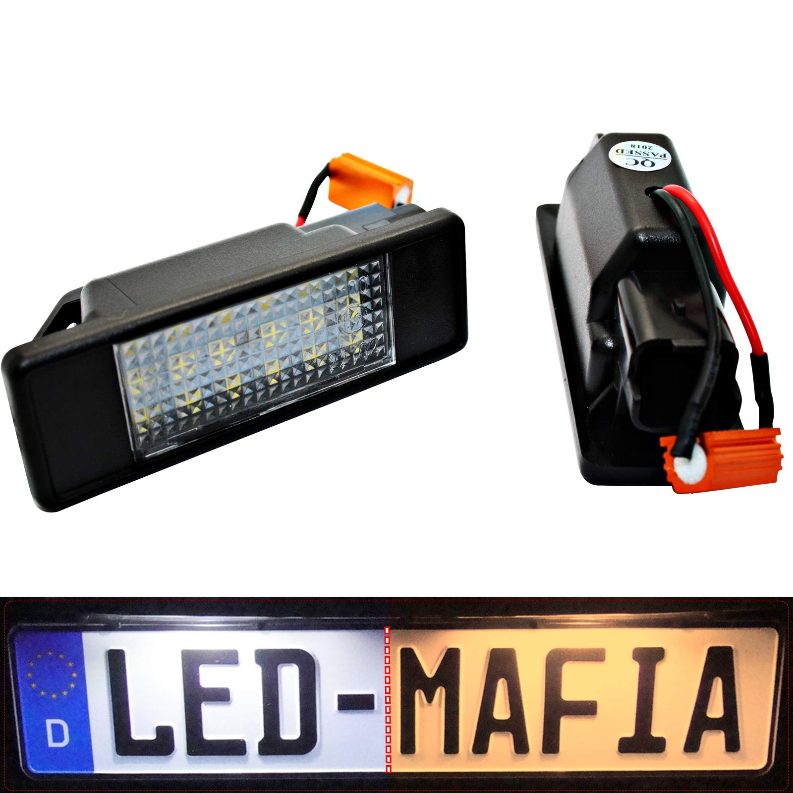 2x LED Kennzeichenbeleuchtung Module - E-Prüfzeichen - Plug & Play - 6000K 4a von LED-Mafia