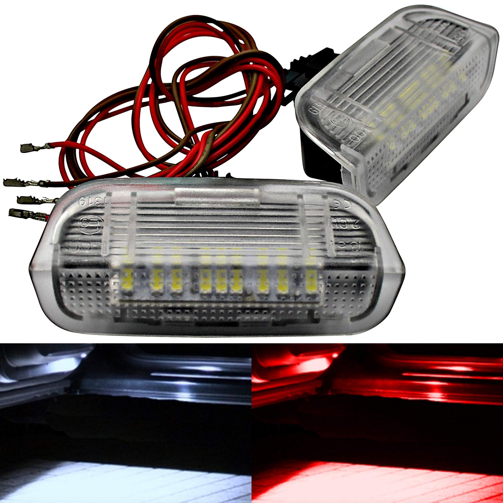 2X LED Module - Türbeleuchtung Einstiegsbeleuchtung Signal Sicht - Willkommen Licht - weiß rot (rot) von LED-Mafia