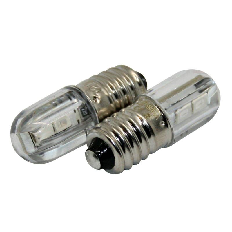 2X Schraubsockel E10 LED - Ersatz Beleuchtung warmweiß weiß Sparlampe - 6V von LED-Mafia