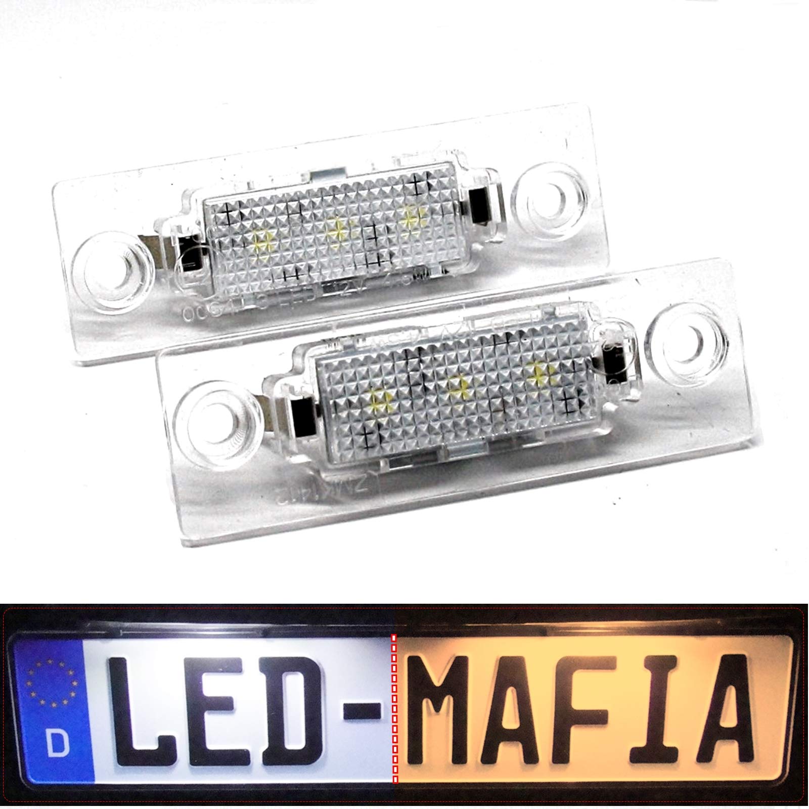 LED Kennzeichenbeleuchtung Module - E-Prüfzeichen - Plug & Play - Xenon optik 2c von LED-Mafia