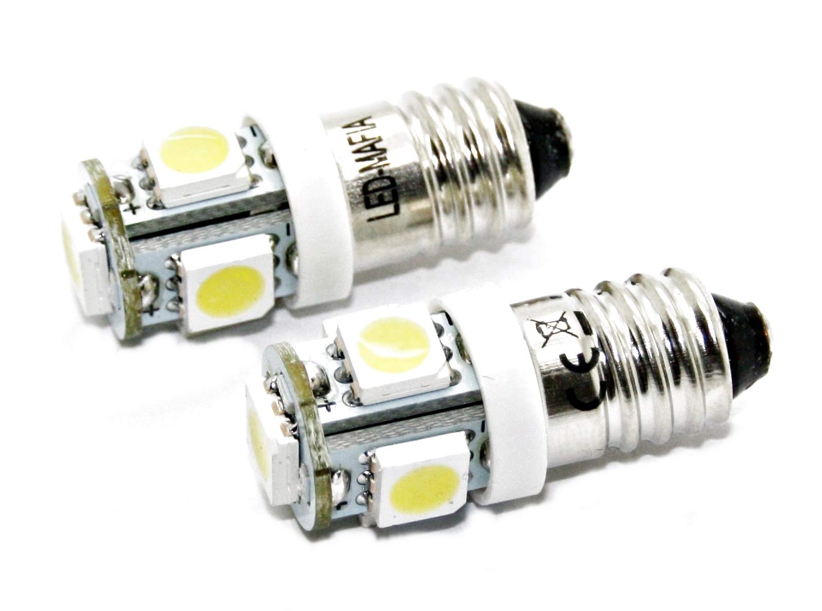 LED-Mafia® 2X E10 Schraubsockel - 12 Volt LED SMD- E1012V (gelb) von LED-Mafia