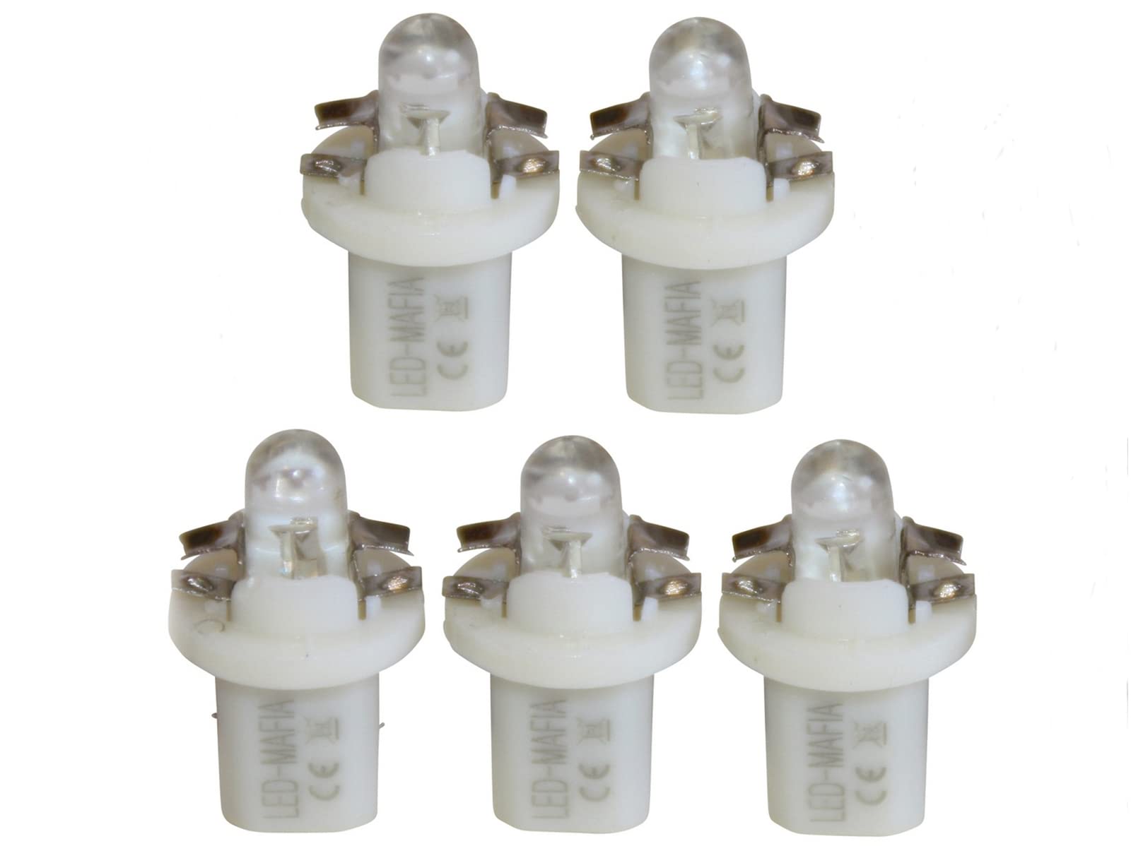 LED-Mafia 5X Halogen Round Heat Tachobeleuchtung Cockpitbeleuchtung Set - weiß blau rot Cockpit (weiß) von LED-Mafia