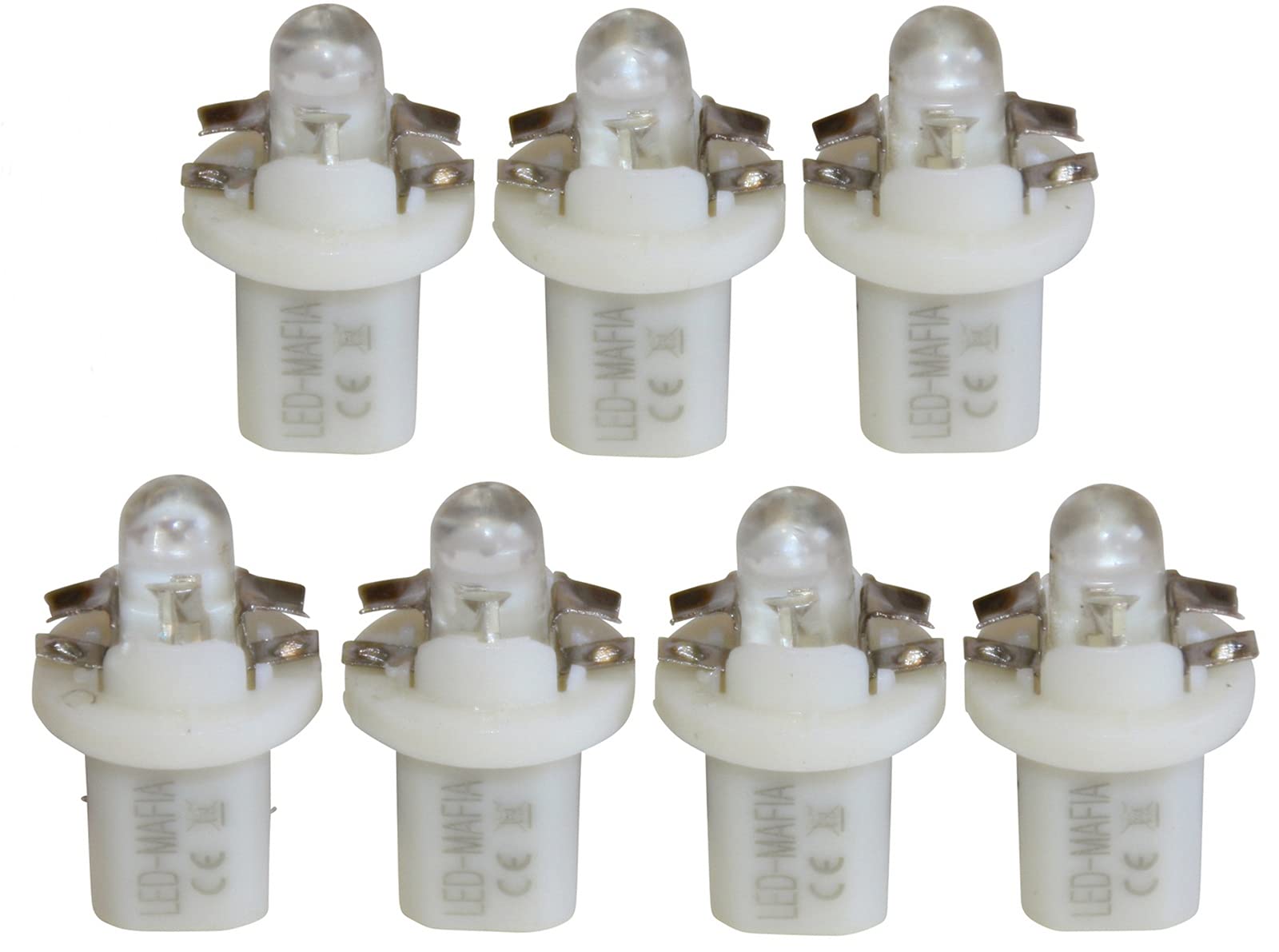 LED-Mafia 7X Halogen Round Heat Tachobeleuchtung Cockpitbeleuchtung Set - weiß blau rot Cockpit c (blau) von LED-Mafia