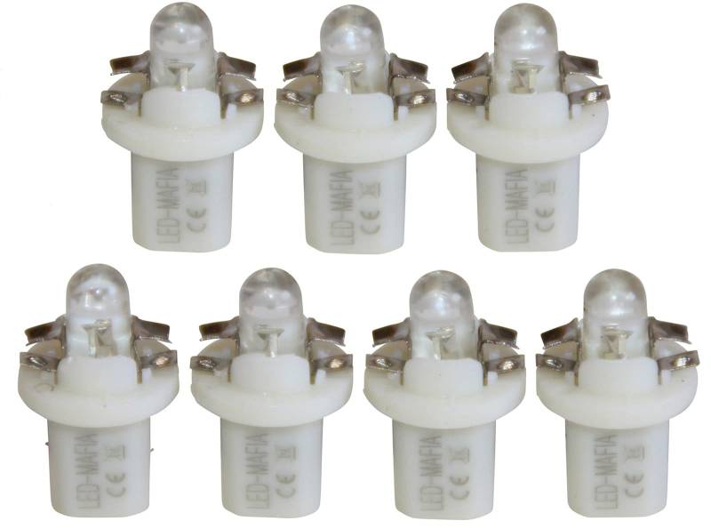 LED-Mafia 7X Halogen Round Heat Tachobeleuchtung Cockpitbeleuchtung Set - weiß blau rot Cockpit c (blau) von LED-Mafia
