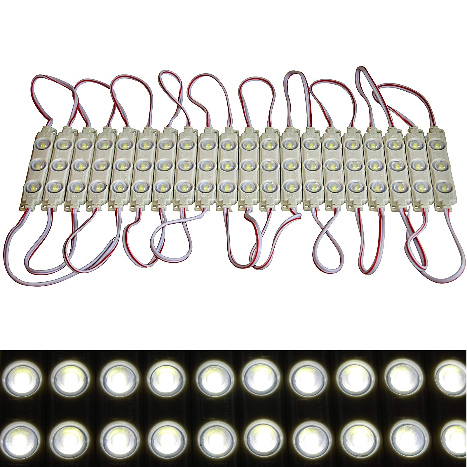 LED Module +- Netzteil - Tageslicht weiß 6500K - 12V - 3X 5730 SMD (100x ohne Netzteil) von LED-Mafia