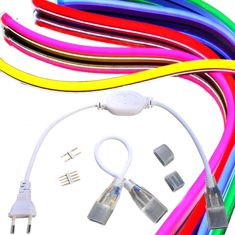 Zubehör für 230V LED Kabel - Strip Lichtleisten Leuchtstreifen Lichtschlauch Neon (Netzstecker mit Gleichrichter) von LED-Mafia