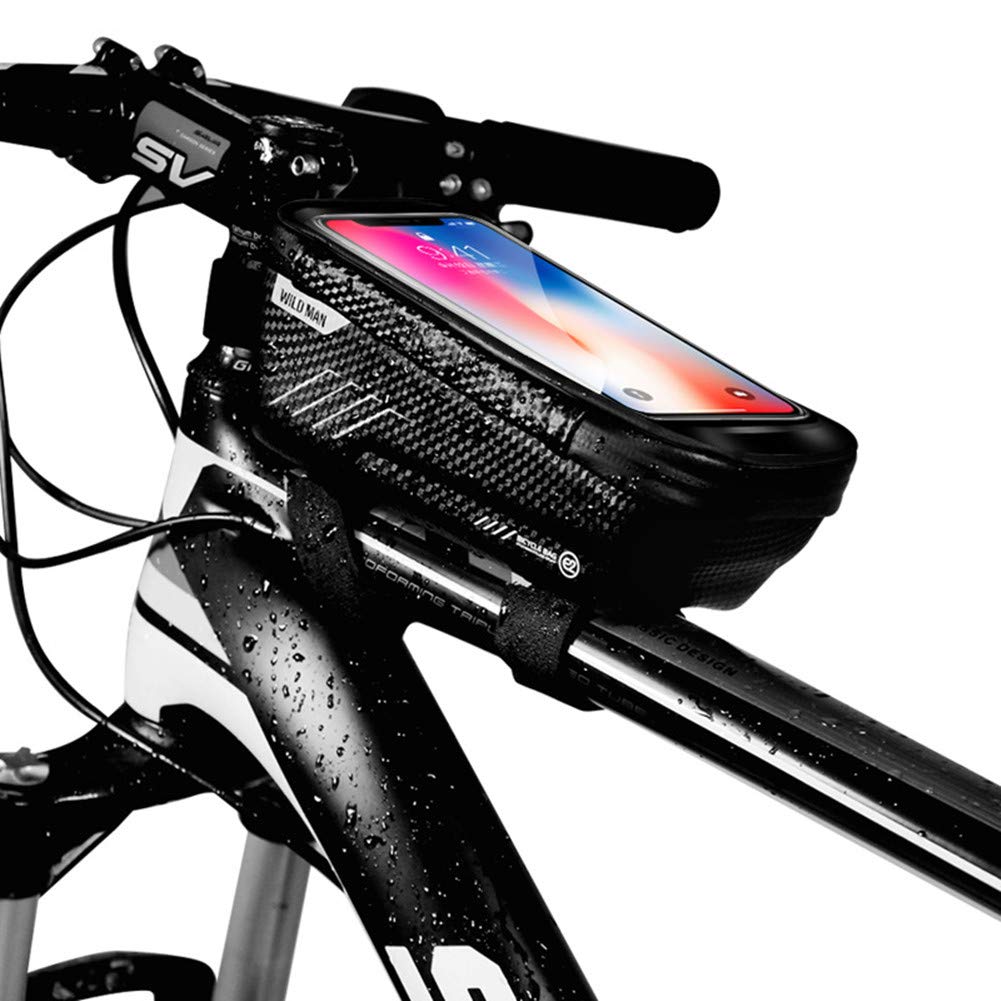 LEDDP Rahmentasche Fahrrad Fahrrad Rahmentasche Fahrrad Rahmentasche Wasserdicht Handytasche Fahrrad Fahrradtasche Mit ReißVerschluss Fahrrad Seitentasche Black,Free Size von LEDDP