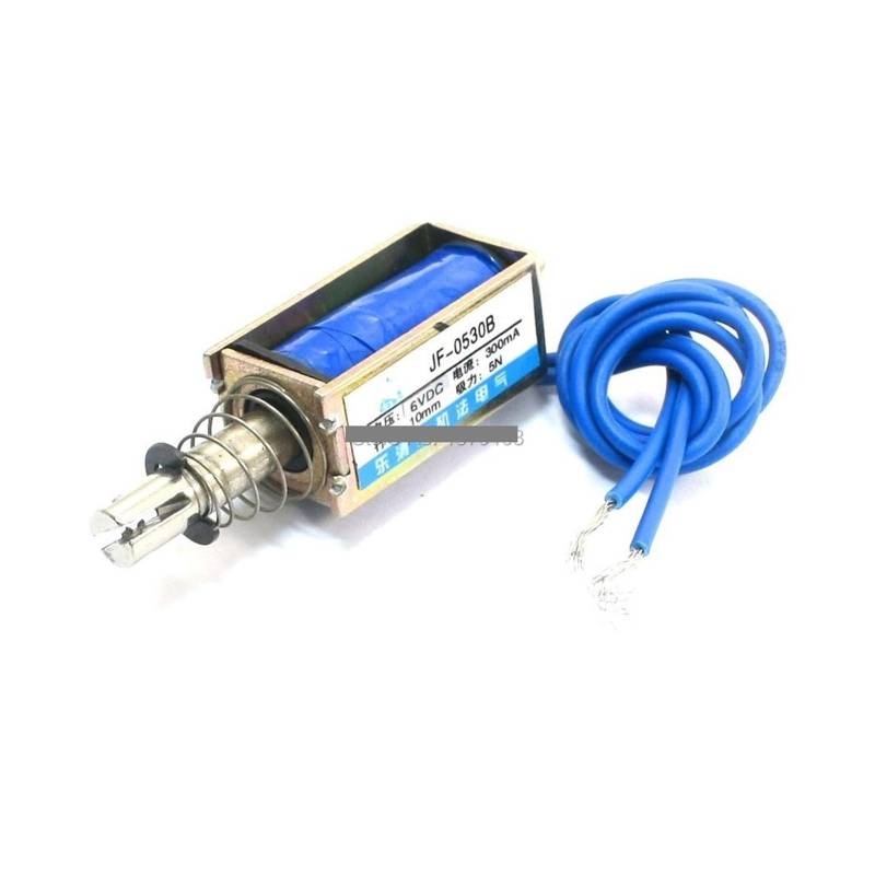Electronic starter JF-0530 DC 6V 300mA 10mm 5 Newton suction force push type spring wet-valve Solenoid electromagnet von LEDVXFSVY