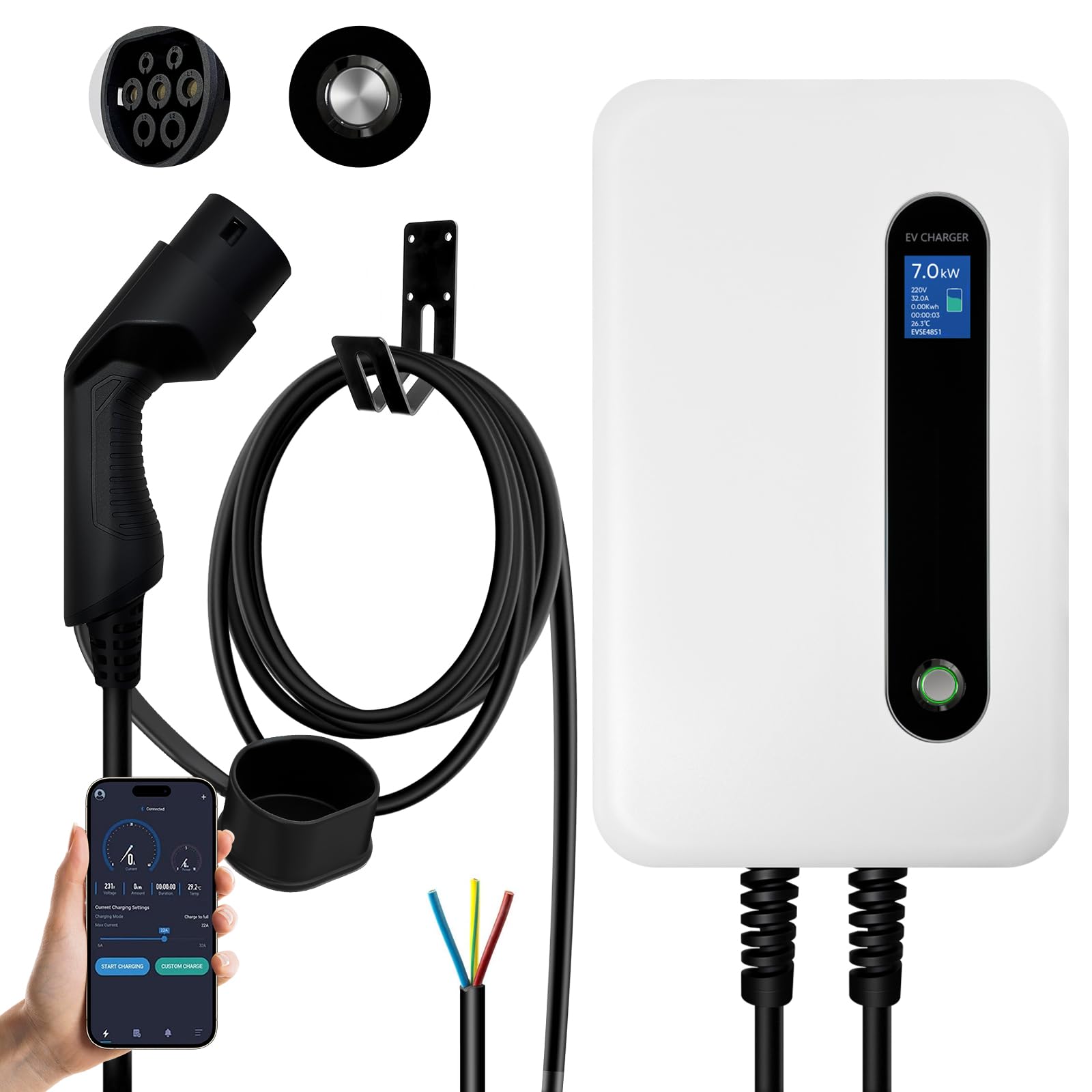 LEFANEV EV Ladegerät Typ 2 32A 7.2kW Heim Elektroauto Ladestation Wallbox 6M Ladekabel für alle Elektrofahrzeuge & Plug-in-Hybrid-Auto LEFANEV EV Ladegerät Typ 2 32A 7.2kW Heim Elektroauto Ladestation Wallbox 6M Ladekabel für alle Elektrofahrzeuge & Plug-in-Hybrid-Auto von LEFANEV